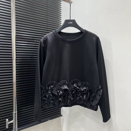 ◆予約◆フラワーフリルヘムスウェットトップス