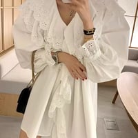 ◆予約◆パンチングレースシャツワンピース