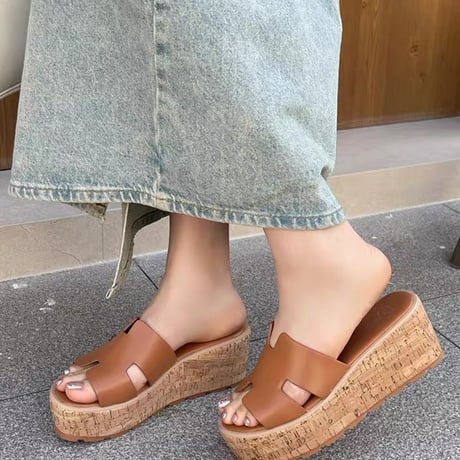◆予約◆コルク厚底ソールサンダル