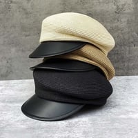 ◆予約◆エコレザーつばストローキャスケット