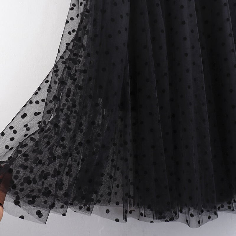 ◇予約◇ドットチュールフレアスカート | MINSE