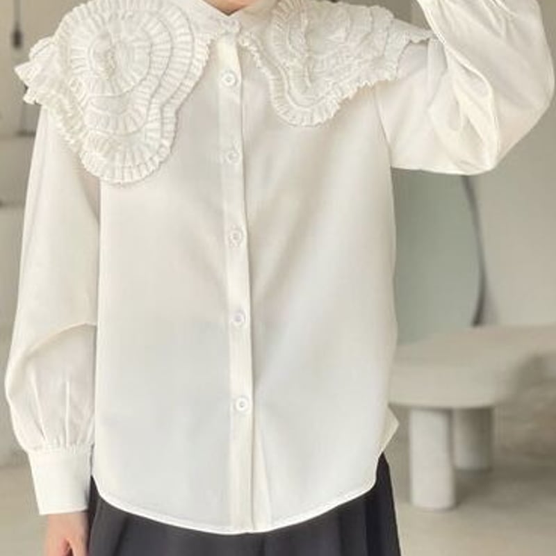 ◇一部即納有り◇アシンメトリービッグカラーブラウス | MINSE