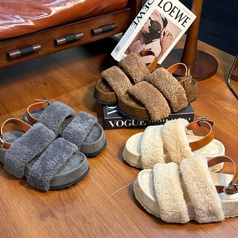 ◇予約◇厚底テディボアサンダル | MINSE