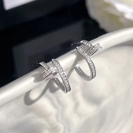 ◆予約◆クロスシャインフープピアス