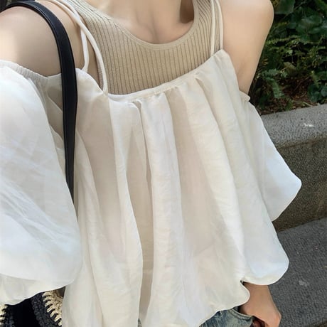 ◆予約◆オーガンジーバルーントップス