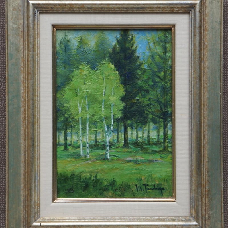 新緑の白樺」油彩画 SM | Mini-Paint