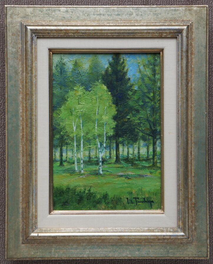 新緑の白樺」油彩画 SM | Mini-Paint