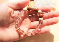 『木と水晶』天然石ブレスレット　YB01