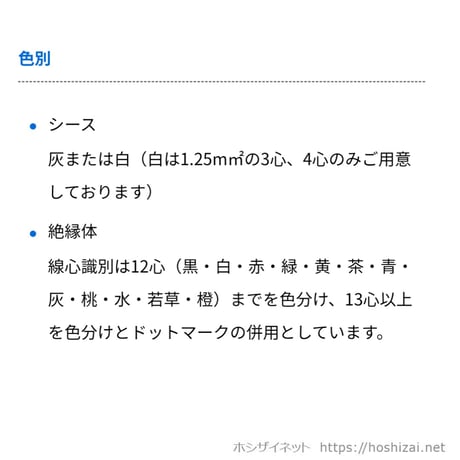 VCTF 0.3SQ 芯数を選択 【1ｍ～】　（カワイ電線　メーカー指定不可）