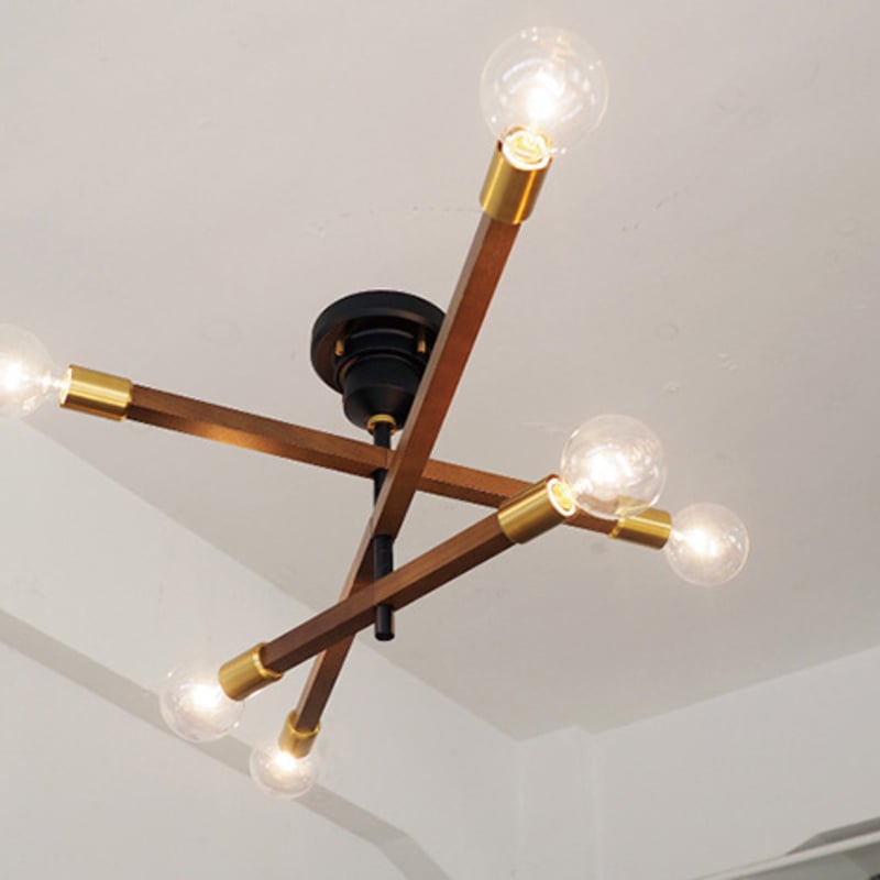 Astre wood arm. シーリングライト照明 6灯 if-03530 | wa/up