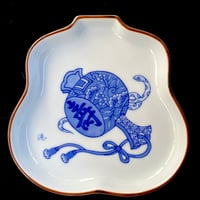 染付龍鳳凰文輪花銘々皿 | 辻精磁社 つじのくら