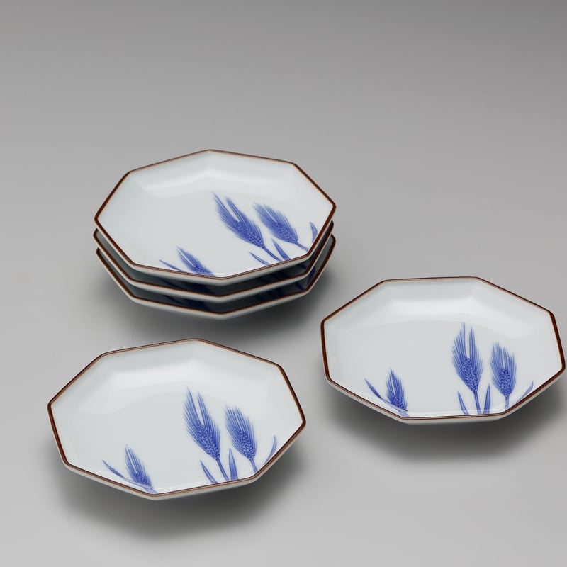 染付麦穂文銘々皿 | 辻精磁社 つじのくら