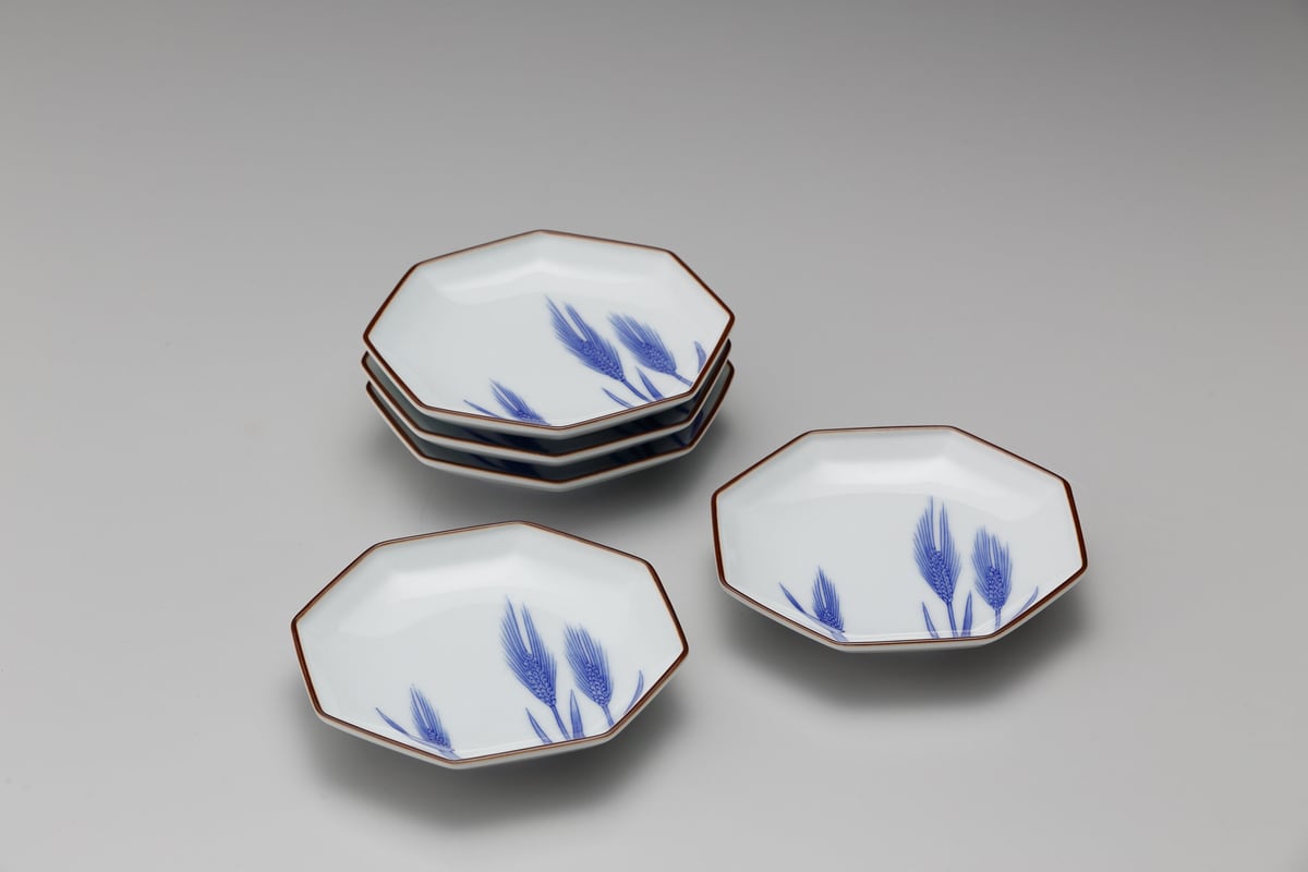 染付麦穂文銘々皿 | 辻精磁社 つじのくら