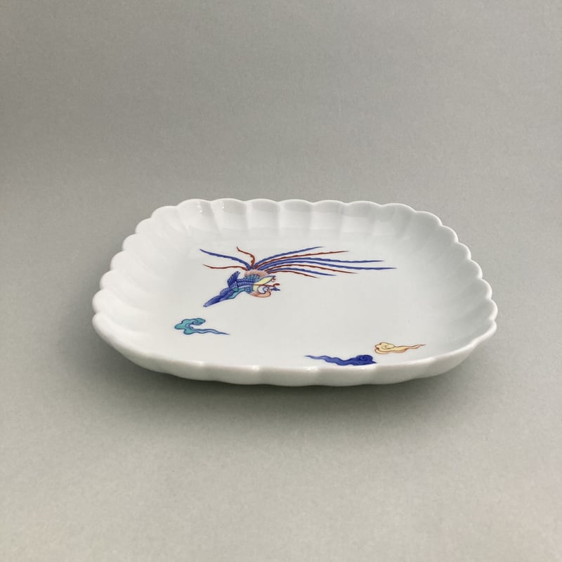 染錦瑞雲鳳凰文菊型盛皿 | 辻精磁社 つじのくら