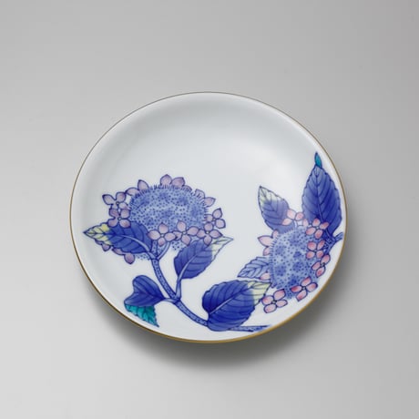 染錦紫陽花文コーヒー碗