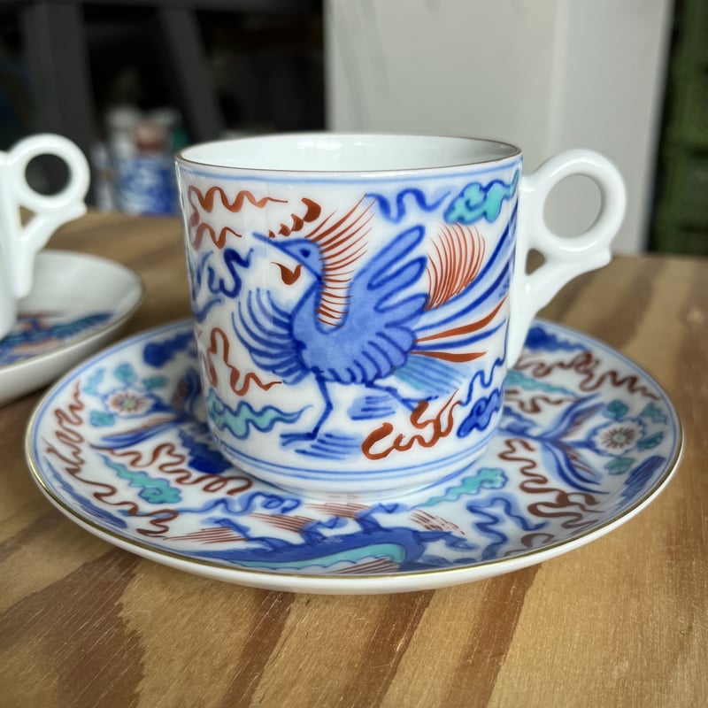 中国　染付六角瓶　鳳凰&雲鶴紋　送料込み1116 中国 染付六角瓶 鳳凰&雲鶴紋 送料込み1116 中国 染付