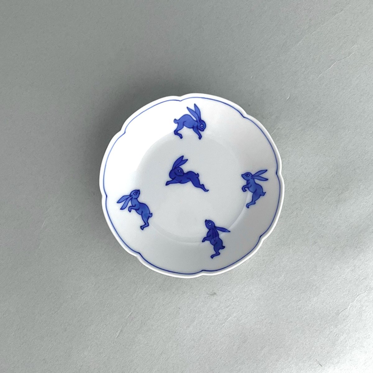 色絵兎文角皿 天啓赤絵兎文小皿（5客 / 明時代） - 天平堂（TENPYODO）