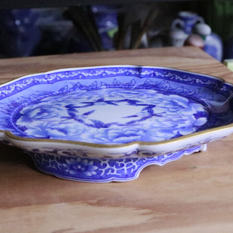 染付牡丹文菓子皿 | 辻精磁社 つじのくら