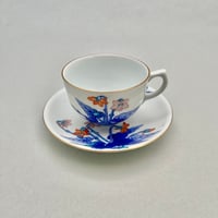 染錦菫文コーヒー碗