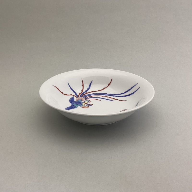 辻製磁社（辻常陸）作「染錦瑞雲鳳凰文菓子鉢」 染錦