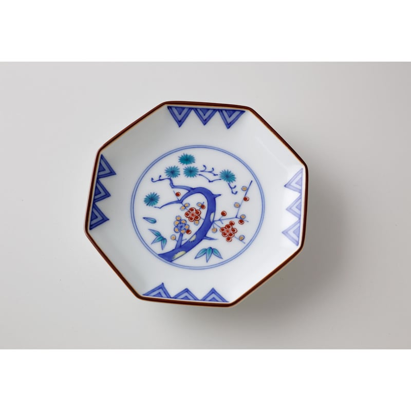 【新品　未使用品】 深川製磁　染錦松竹梅　金彩　松竹梅　銘々皿揃　レア品 染錦松竹梅文銘々皿 | 辻精磁社 つじのくら