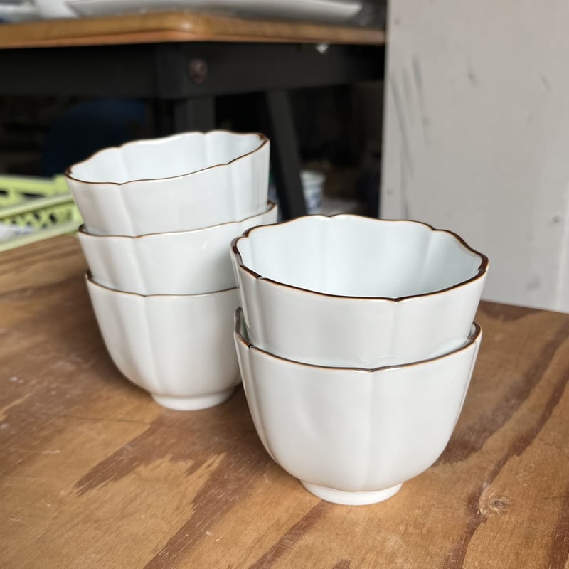 254-4/白磁鶴型小鉢/亀山作/五客揃 254-4/白磁鶴型小鉢/亀山作/五客揃