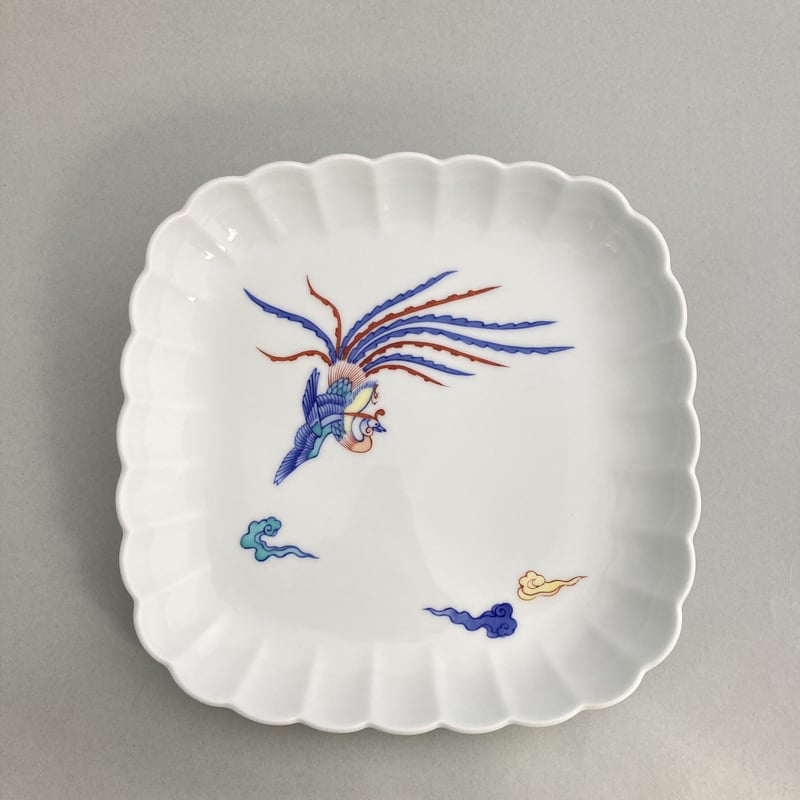 染錦瑞雲鳳凰文菊型盛皿 | 辻精磁社 つじのくら