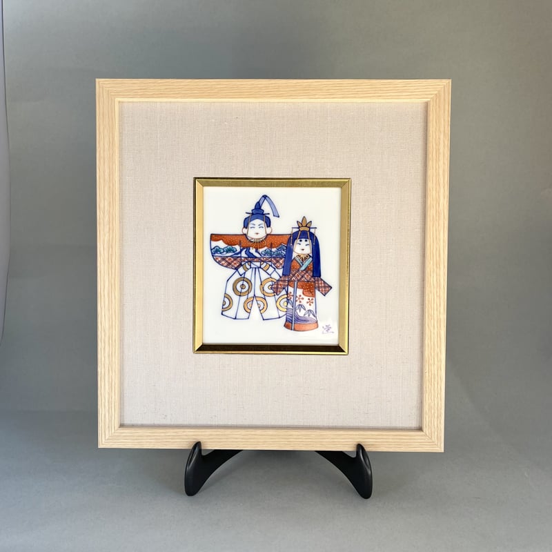 染錦雛人形文陶板 | 辻精磁社 つじのくら