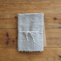手つむぎ手織りの手拭い  （ベンガラ お茶の木染め） / 布そだてびと。