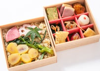 【秋限定】秋の味覚ご飯（栗）と彩り9升の二段弁当【ペットお茶付】