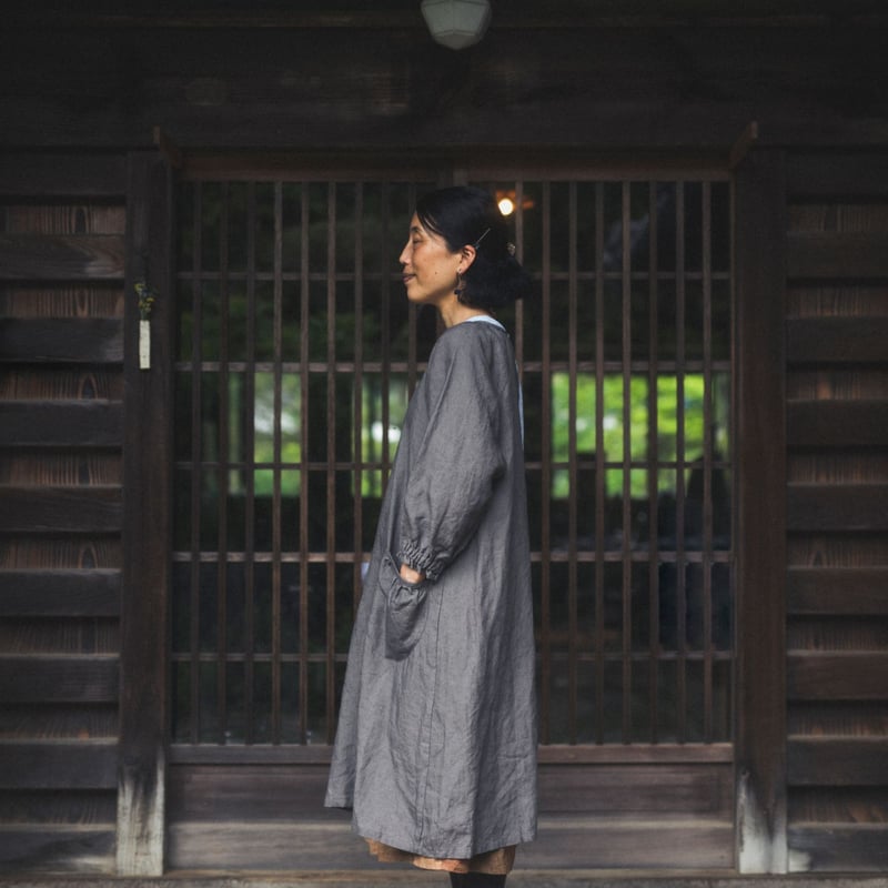 割烹着 linen made in Japan （オーダーメイド：生地の色、ポケットの