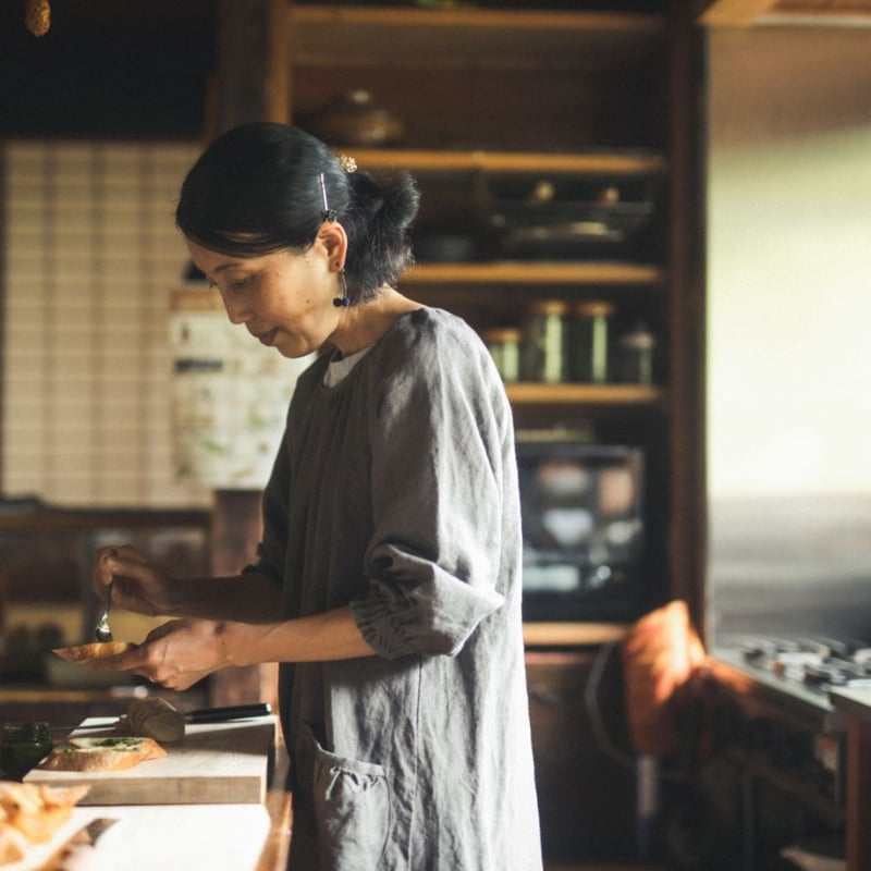 割烹着（蕎麦） linen made in Japan |