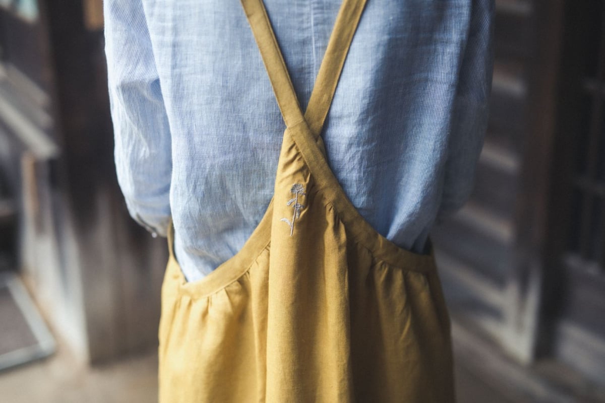 エプロン（柚子） linen made in Japan |