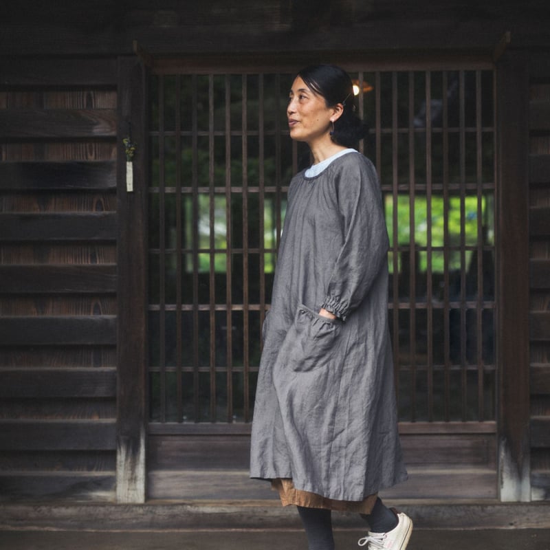 割烹着（蕎麦） linen made in Japan |