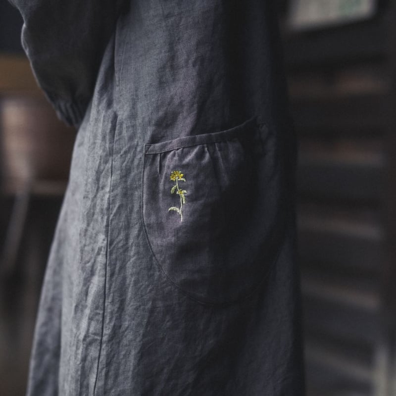 割烹着（蕎麦） linen made in Japan |