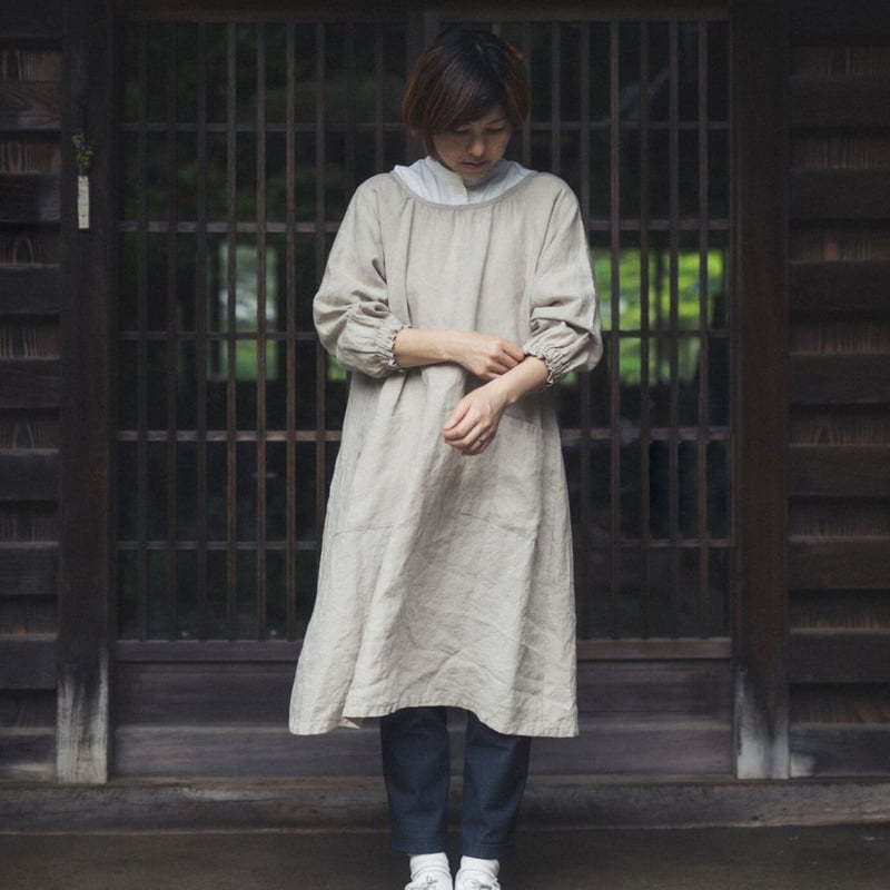 割烹着 linen made in Japan （オーダーメイド：生地の色、ポケットの