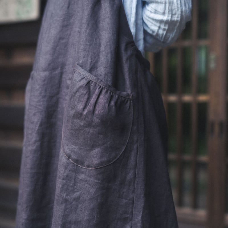 エプロン （オーダーメイド：生地の色、ポケットの形お選