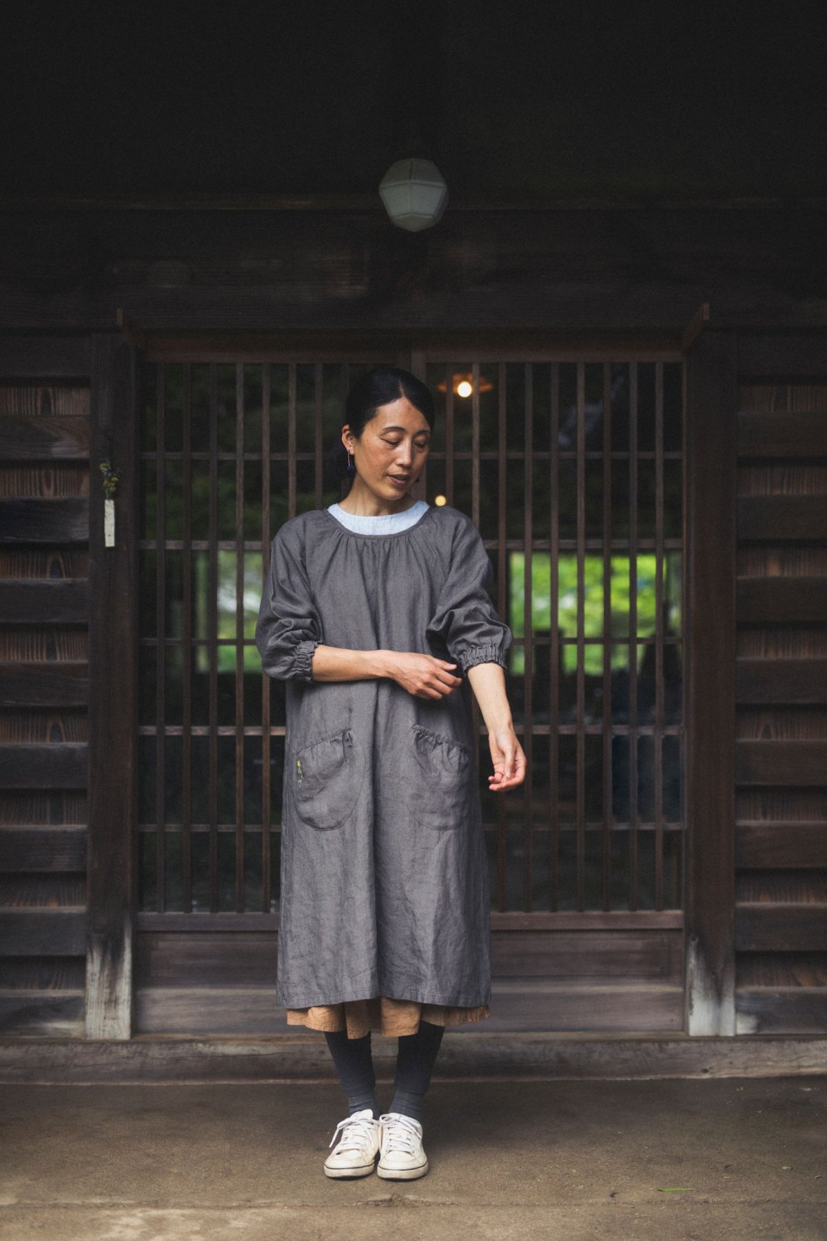 割烹着（蕎麦） linen made in Japan |