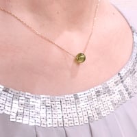 ペリドットピンチェーンネックレスK18YG