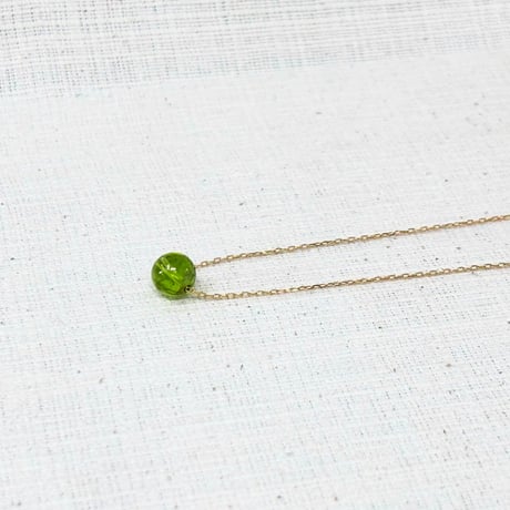 ペリドットピンチェーンネックレスK18YG