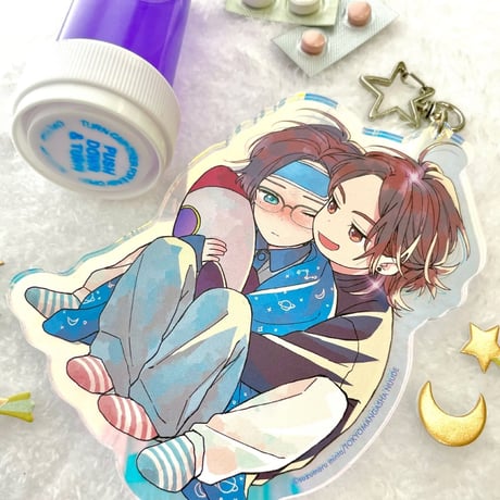 ★追加生産分★🌟💊おくすりちゃん💊🌟𝕊𝔼𝕋（超💥𝗕𝗜𝗚オーロラアクキー+オリジナルピルケース）