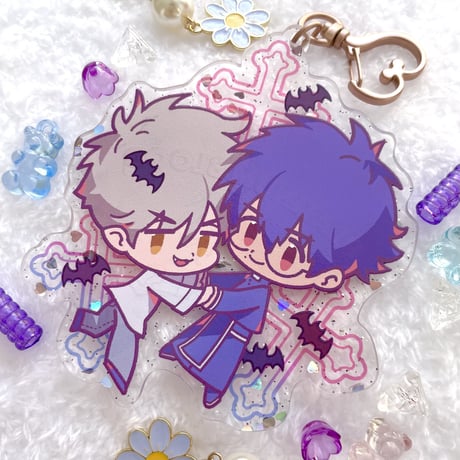『PlatinumBlood プラチナ・ブラッド』💜アルと要の❣️カップルきらきらハートホロ𝑩𝑰𝑮アクキー