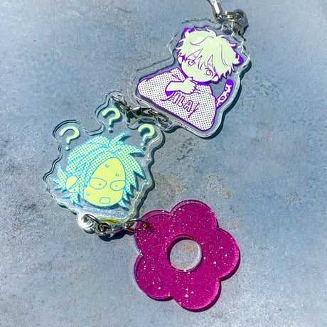 NUUDE2周年記念カフェ『Neon Dream Boy SUMMER』🌟⛓️🌼チャーム付き♡ミニアクリルキーホルダー（はなぶさ数字）