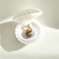 Yin yang  ペンダントトップ & シェルジュエリーBOX（白）