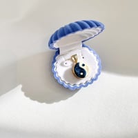 Yin yang ペンダントトップ & シェルジュエリーBOX（青）