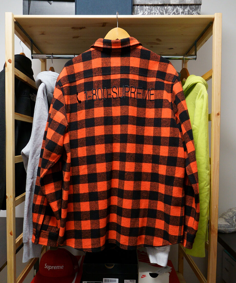 Supreme 1-800 Buffalo Plaid Shirt Orange | Snea