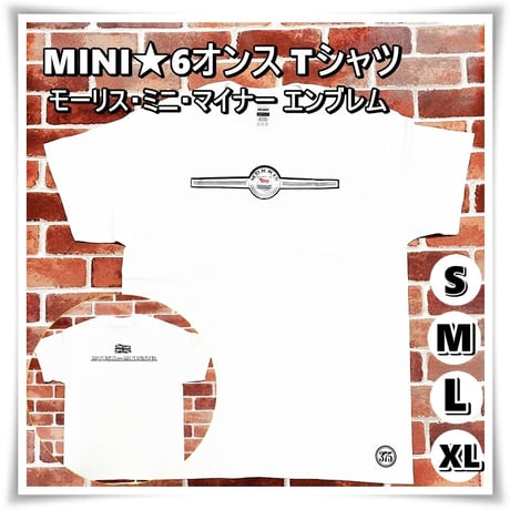 MINI ☆6オンス ポケット付きTシャツ＜白＞モーリス・ミニ・マイナー☆4サイズ展開
