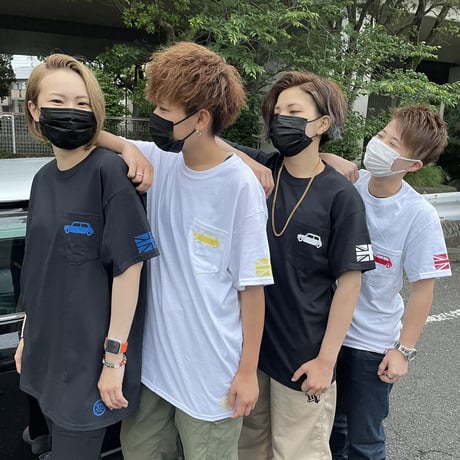 mini ６オンス ポケット付き黒Ｔシャツ　全４カラー  ６種類のグリルデザイン