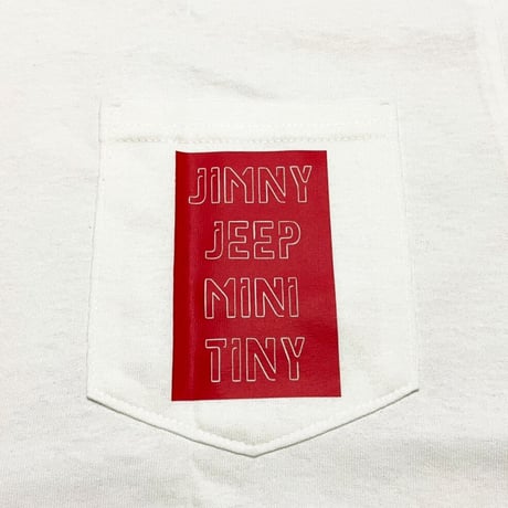JIMNY ☆6オンス ポケット付きTシャツ＜白＞トランスファーデザイン☆4サイズ展開
