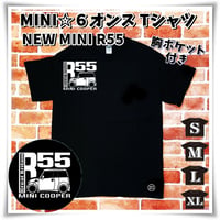 MINI ☆6オンス ポケット付きTシャツ＜ブラック＞ NEWミニ R55